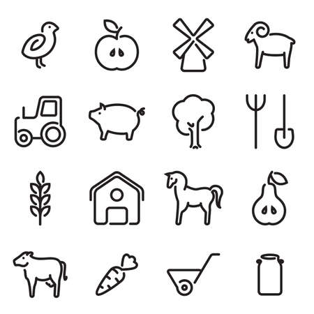 Vector illustration, outline icons, unusual setのイラスト素材