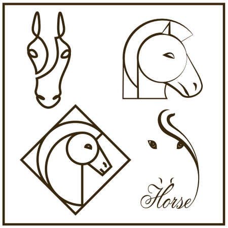 emblems for design, horseのイラスト素材