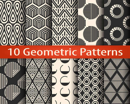 Collection of geometric patternsのイラスト素材