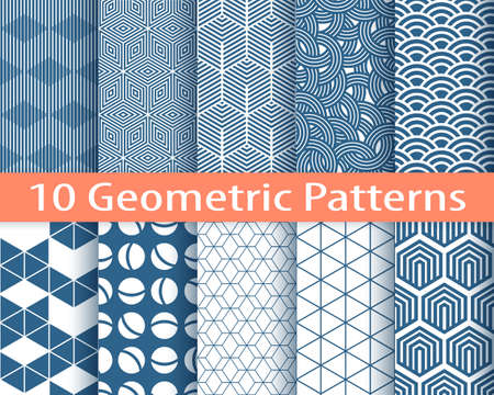 Ten seamless backgrounds for design. covers, paper, wallpaperのイラスト素材