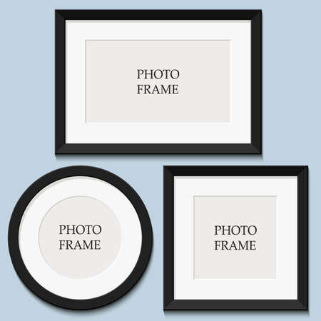 set, 3 frames on the wall. place for your design,のイラスト素材