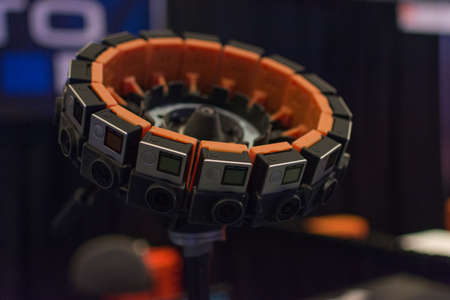 Los Angeles, CA - USA - August 29, 2015: 360-Degree Virtual Reality Camera System during VRLA Expo,...