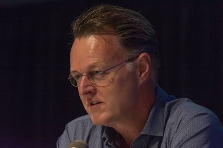 Los Angeles, CA - USA - August 29, 2015: Arthur van Hoff, CTO and Founder at Jaunt during VRLA Expo, virtual reality exposition, event at the Los Angeles Convention Center in Los Angeles.のeditorial素材