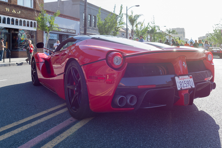Pasadena, USA - April 24, 2016: Ferrari LaFerrari on display at the 9th Annual Concorso Ferrari event.のeditorial素材