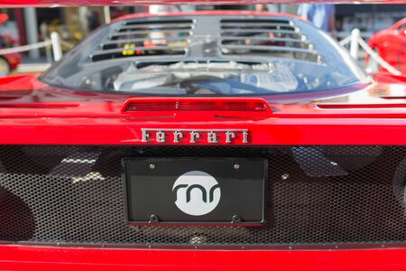 Pasadena, USA - April 24, 2016: Ferrari logo on display at the 9th Annual Concorso Ferrari event.のeditorial素材