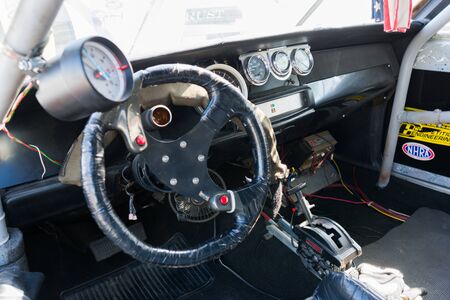 Pomona, USA - March 12, 2016: Sport car interior during 3rd Annual Street Machine and Muscle Car Nationalsのeditorial素材