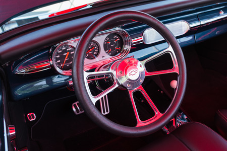 Pomona, USA - March 12, 2016: Chevrolet dashboard during 3rd Annual Street Machine and Muscle Car Nationalsのeditorial素材