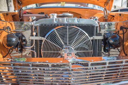Pomona, USA - March 12, 2016: Customized muscle car engine displayed during 3rd Annual Street Machine and Muscle Car Nationalsのeditorial素材