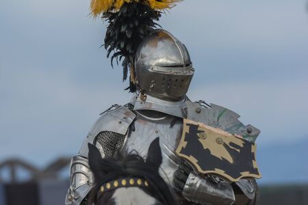 Irwindale, CA - USA - May 07, 2016: Actor as medieval knight during The 54th Annual Renaissance Pleasure Faire.のeditorial素材