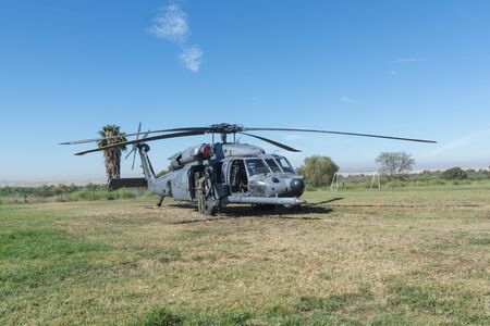 Lakeview Terrace, USA - June 18, 2016: U.S. Army Sikorsky UH-60 Black Hawk helicopter  during Los Angeles American Heroes Air Show, event designed to educate the public about rotary-wing aviation.のeditorial素材