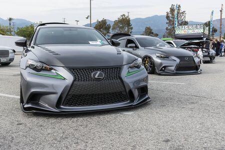 Irwindale, USA - March 4, 2017: Lexus IS on display during 742 Race Wars at the Irwindale Speedway.のeditorial素材