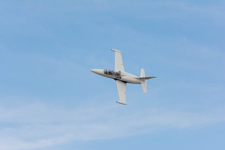 Lancaster, USA - March 25, 2017: Paul Sticky Strickland is flying an a L-39 Albatros Jet during Los...