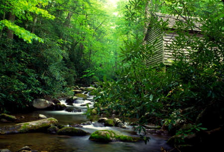 Old mill in The Great Smoky Mountains.の写真素材