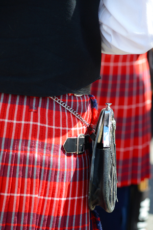 Close-up dress of Scotts-Irish festival players.