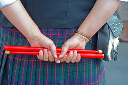 Drummer sticks in Scotts-Irish festival.の写真素材