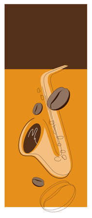 sax and coffee beansのイラスト素材