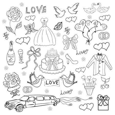 wedding setのイラスト素材