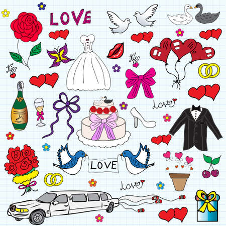 wedding setのイラスト素材