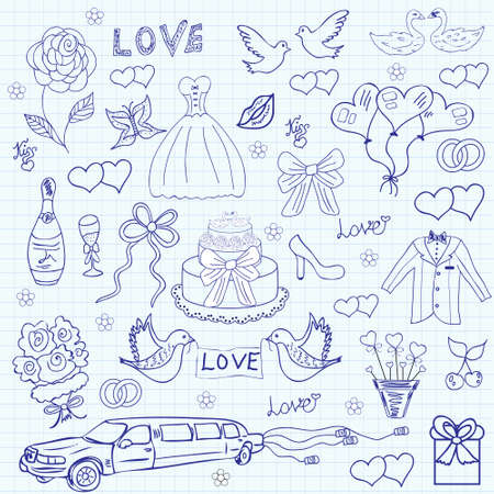 wedding setのイラスト素材