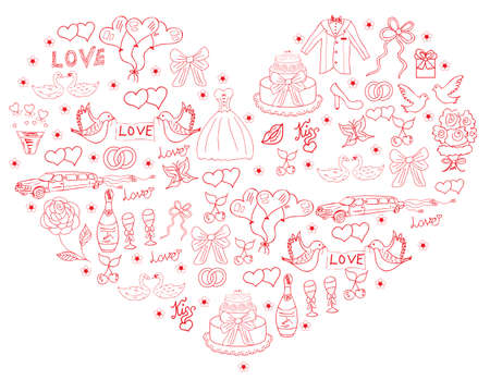 wedding setのイラスト素材