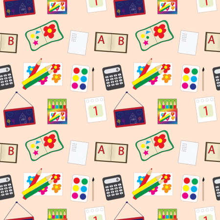 school accessories seamless patternのイラスト素材