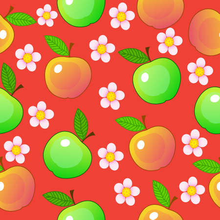 Apple seamless patternのイラスト素材