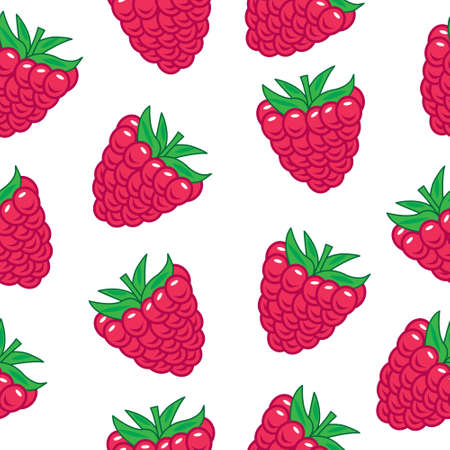 Raspberry seamless patternのイラスト素材