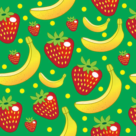 Strawberry-Banana seamless patternのイラスト素材