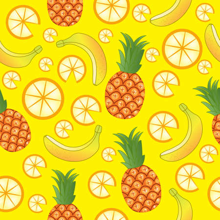 multifruit seamless patternのイラスト素材