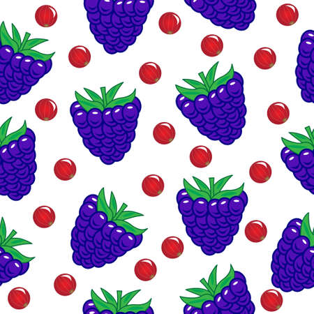 Blueberry seamless patternのイラスト素材