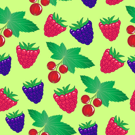 forest berries seamless patternのイラスト素材