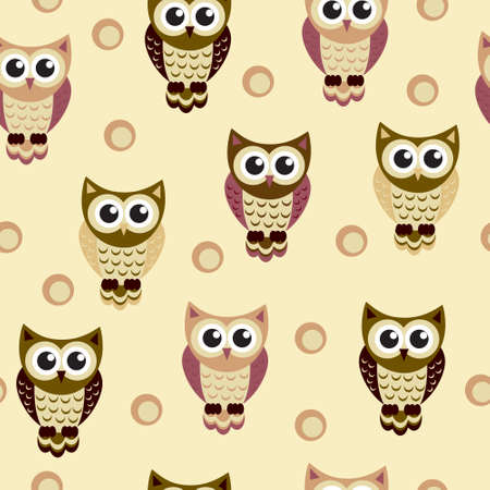 owl baby seamless textureのイラスト素材