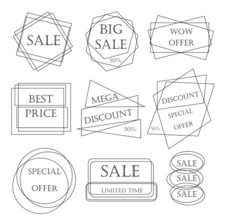 Special offer sale tag discount retail sticker price bundle isolated on white backgroundのイラスト素材