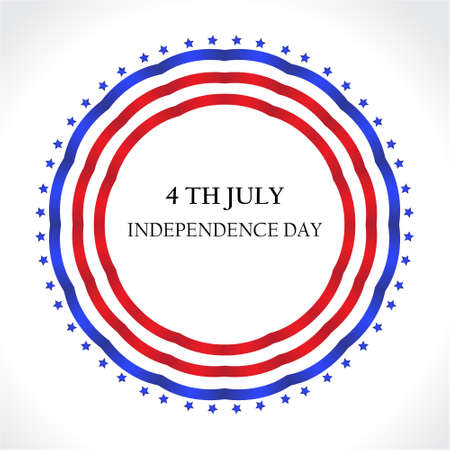 American Independence Day July 4th greeting card, invitation. Flag Round frame for text. Vector illustrationのイラスト素材