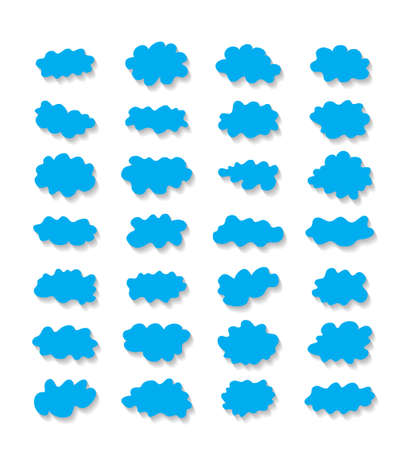 Different set of clouds, clouds collection vector illustrationのイラスト素材