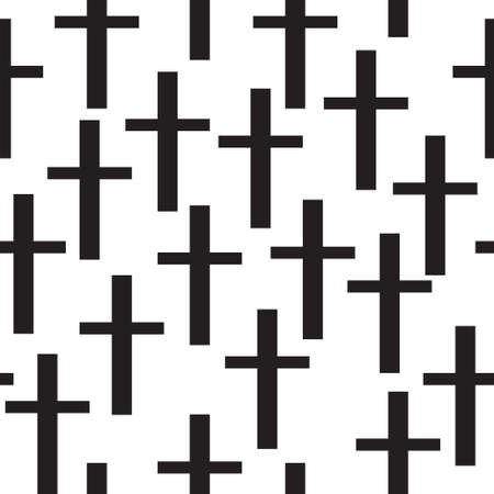 Minimalist pattern with the cross, geometric shapes. Modern background. Hipster style texture. Gothic style fabric pattern. Vector illustrationのイラスト素材