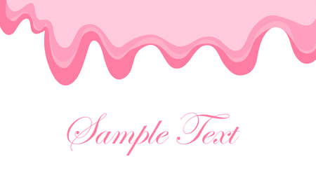 Cream Melted on a white background. Ice cream flowed. Yogurt drips. Liquid sweet flow, tasty food dessert flowing. vector illustration;のイラスト素材