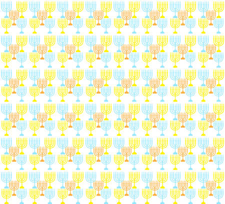 Hanukkah seamless pattern. Hanukkah background with Menorah. Happy Hanukkah Festival of Lights, Feast of Dedication seamless texture. Hanukkah seamless background. Vector illustrationのイラスト素材