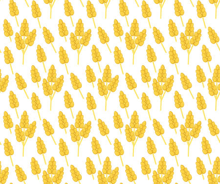 Wheat seamless pattern. Corn, ears seamless texture. Wheat ears background. Vector illustrationのイラスト素材