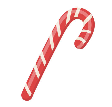 Candy Cane vector icon. Isolated on white backgroundのイラスト素材