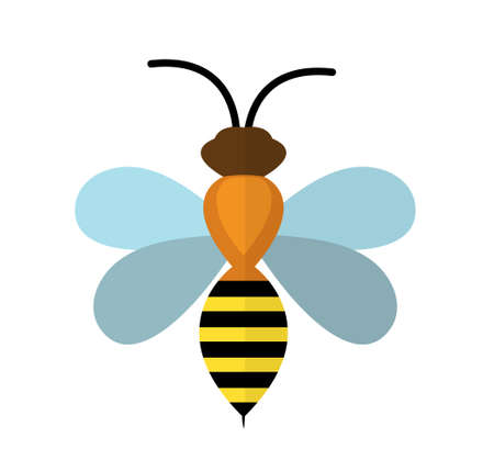Bee icon. Bee isolated on white background. Vector illustrationのイラスト素材