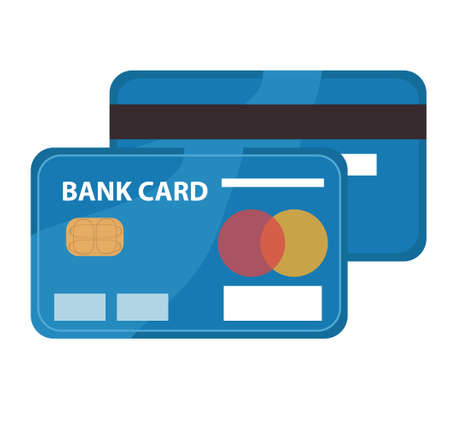 Credit card icon, flat design. Bank card isolated on white background. Vector illustration, clip artのイラスト素材