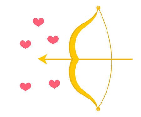 Cupid Bow icon, flat design. Isolated on white background. Vector illustration, clip artのイラスト素材