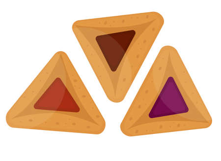 Hamantaschen icon. Flat style, isolated on white background. Vector illustration, clip artのイラスト素材