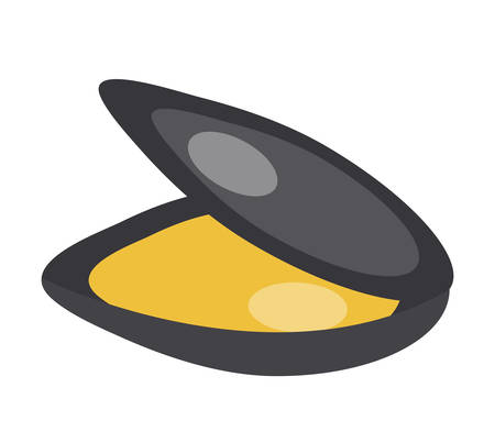 Mussel icon logo element. Flat style, isolated on white background. Vector illustration, clip artのイラスト素材