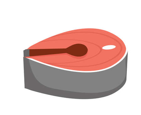 Piece fish icon. Flat style, isolated on white background. Vector illustration, clip artのイラスト素材