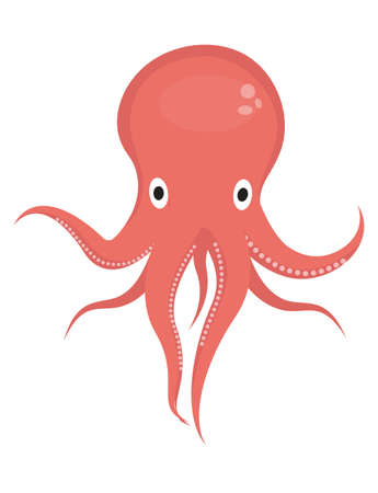 Octopus icon logo element. Flat style, isolated on white background. Vector illustration, clip artのイラスト素材
