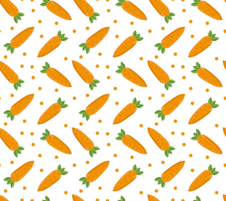 Carrot seamless pattern, endless background, texture Vector illustrationのイラスト素材