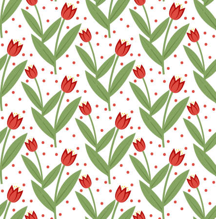 Floral seamless pattern. Flowers repeating texture. Botanical endless background. Vector illustrationのイラスト素材