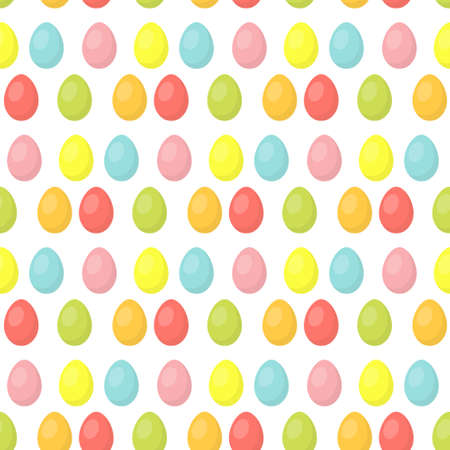 Easter eggs cute seamless pattern, endless backdrop. Colorful eggs background, texture, digital paper. Vector illustrationのイラスト素材